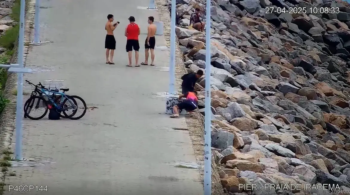 Videomonitoramento flagra ação de pichadores no espigão da João Cordeiro; suspeitos são detidos em flagrante