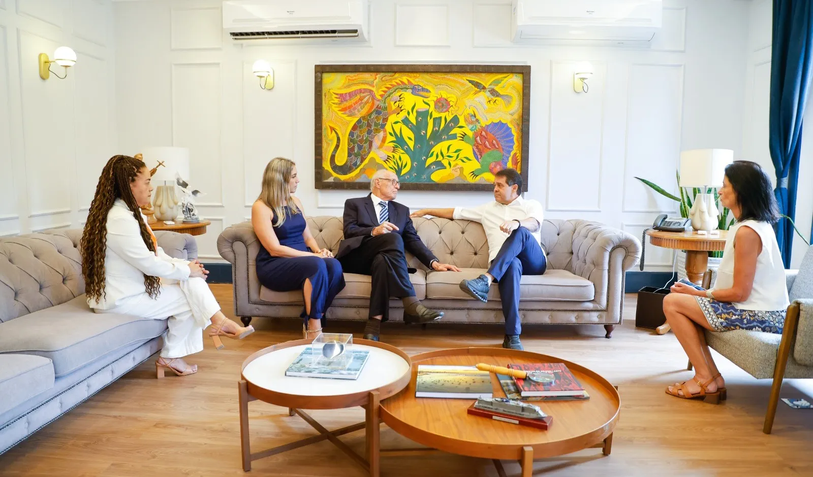 Evandro Leitão recebe Eduardo Suplicy para discutir temas de interesse social