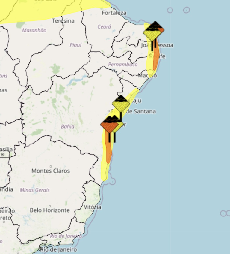 Litoral do Nordeste continua em estado de atenção neste final de semana