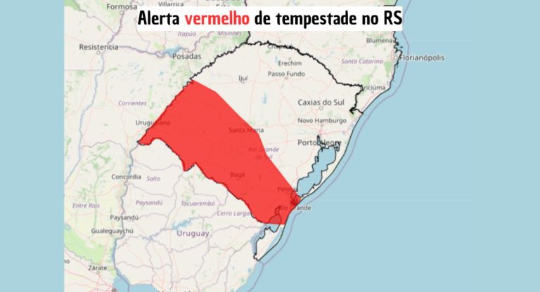 Alerta vermelho: chuva segue “presa” no RS com atuação de bloqueio atmosférico