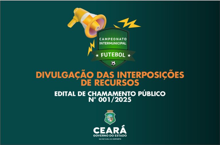 Sesporte divulga resultado das interposições de recursos do Edital de Chamamento Público Nº 001/2025