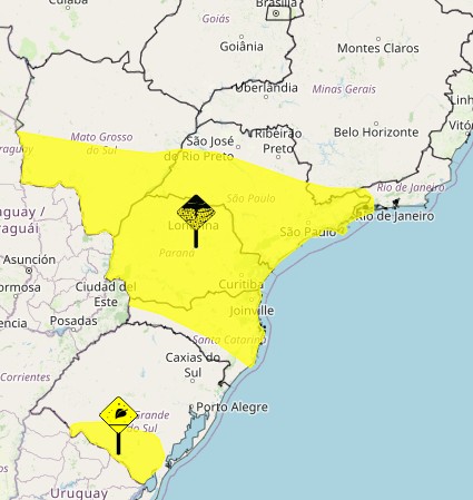 Sexta-feira deve ter geada no Sul e chuva no Sudeste