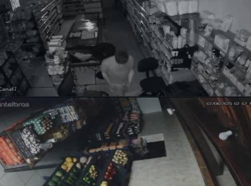 Criminoso invade mercadinho pelo telhado e furta dinheiro do caixa em Fortaleza