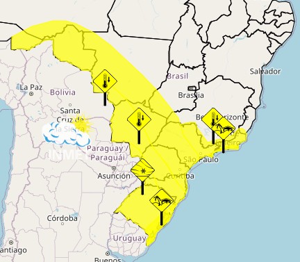 Frente fria que atingiu o Sul chega ao Sudeste na sexta
