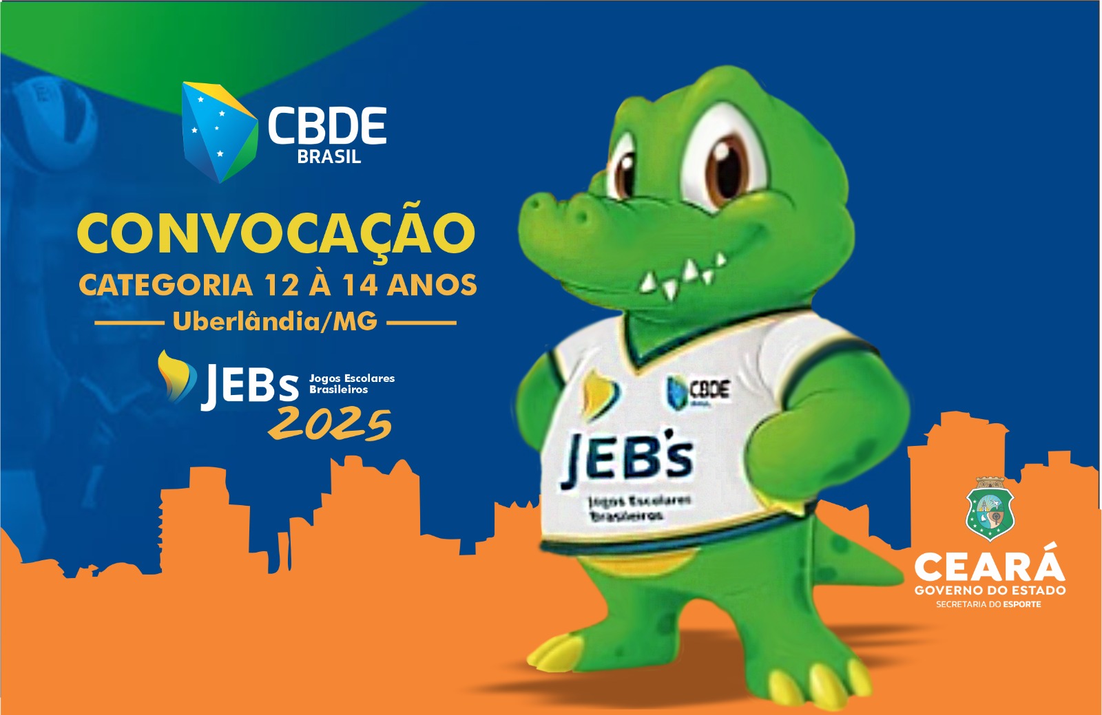 Sesporte divulga lista de convocação dos atletas de 12 a 14 anos e técnicos para os Jogos Escolares Brasileiros