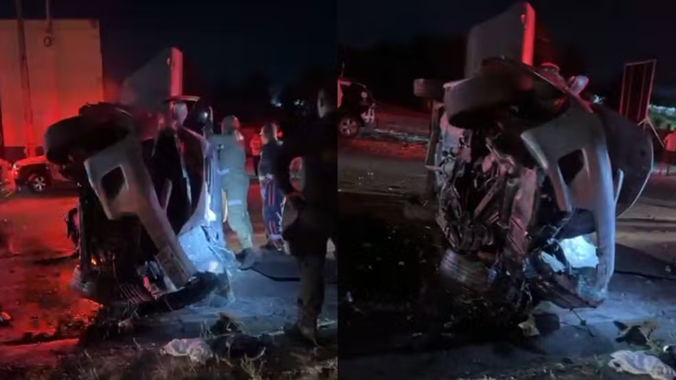 Motorista fica gravemente ferido após capotamento de carro em Pacatuba, na Grande Fortaleza