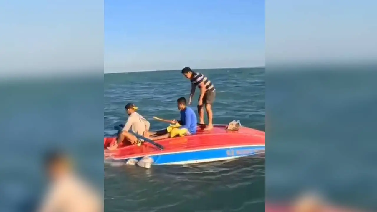 Vídeo mostra momento do resgate de três pescadores após 12 horas à deriva no mar do Ceará