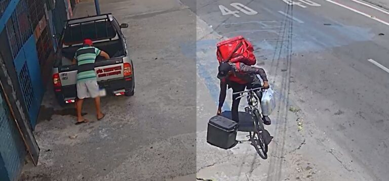 Câmeras registram duas ações criminosas em dias seguidos na mesma rua de Fortaleza