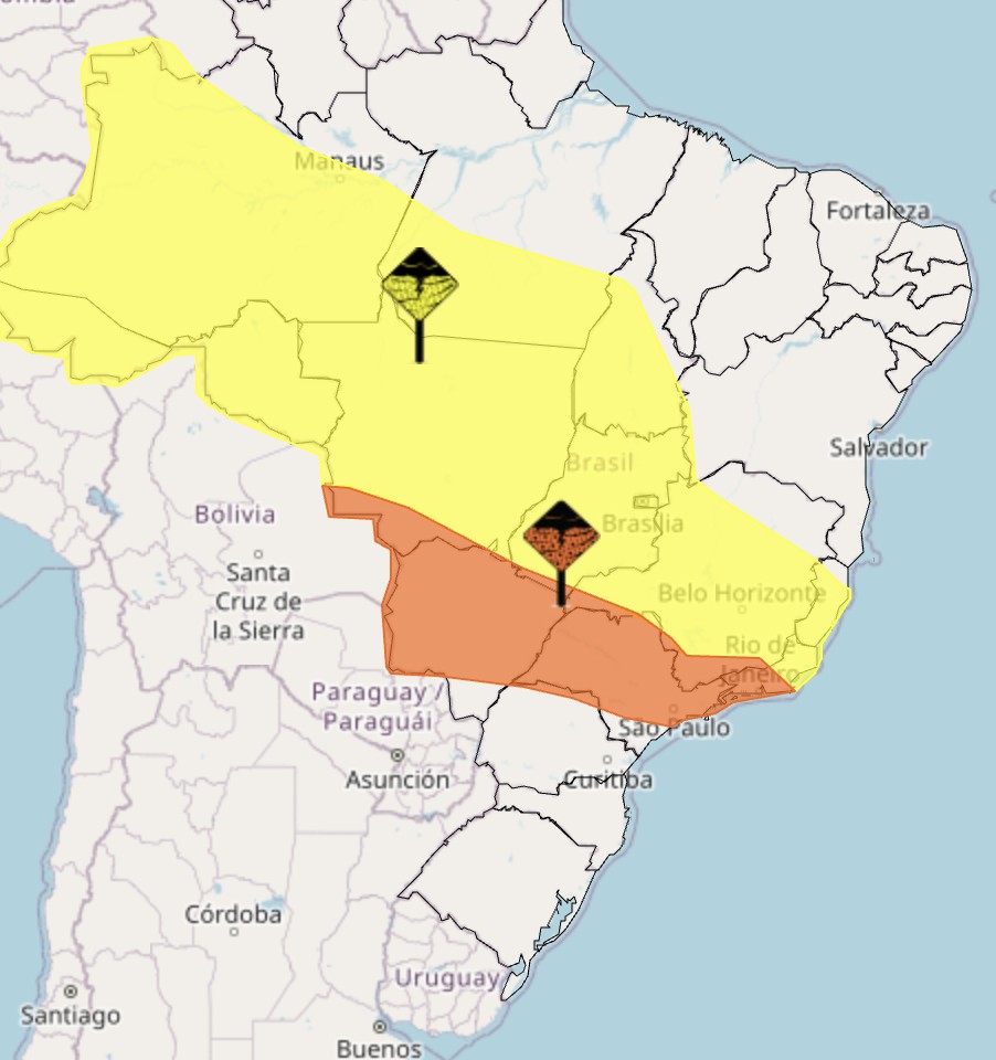 Sudeste e Centro-Oeste tem condição para chuvas fortes nesta terça