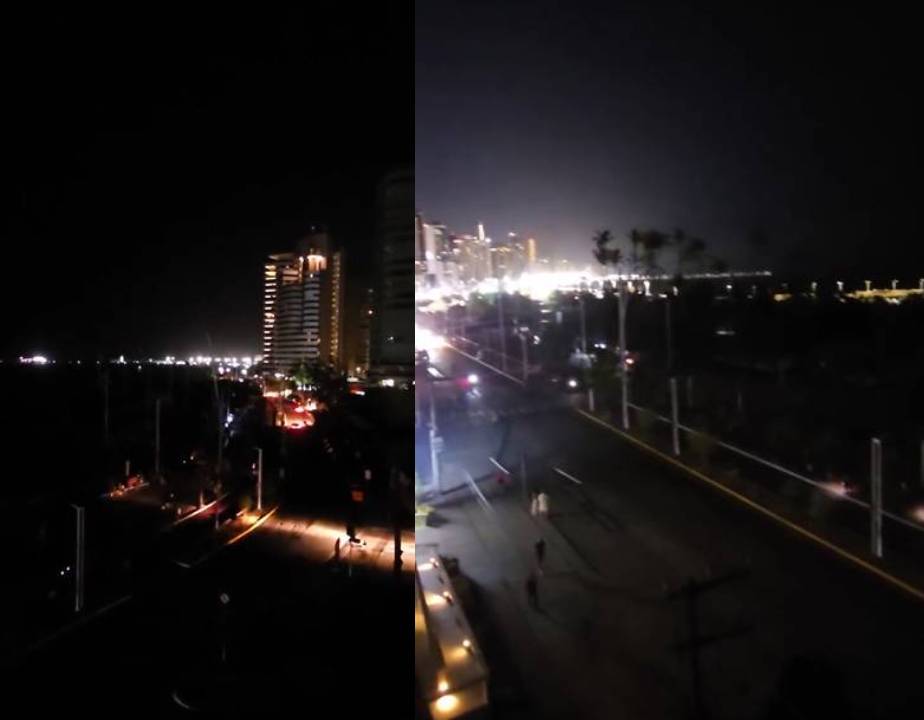 Queda de energia deixa trecho da Beira-Mar de Fortaleza às escuras na noite desta terça-feira (28)