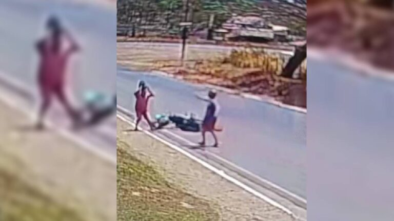 Vítima é derrubada da moto e tem veículo levado por criminosos durante assalto em Caucaia