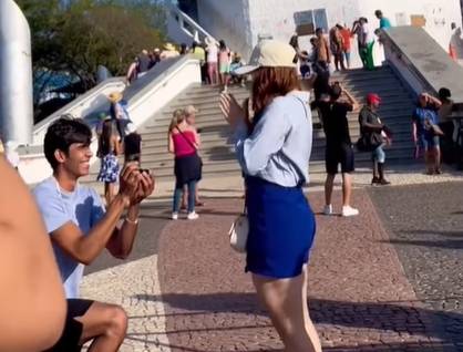Romeira de Pernambuco é pedida em casamento aos pés da estátua de Padre Cícero, em Juazeiro do Norte