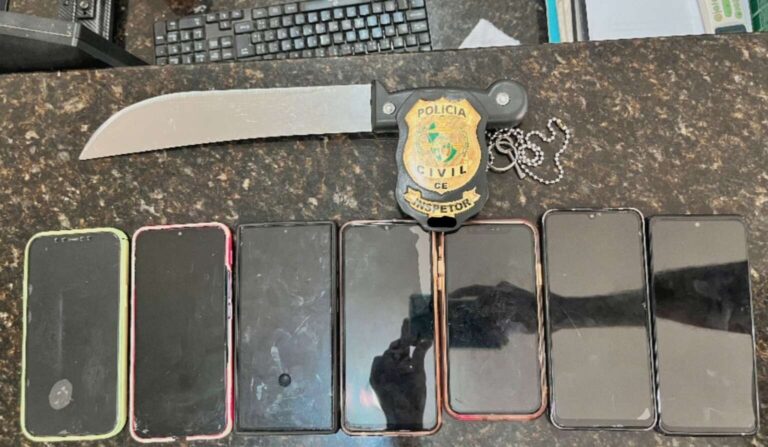 Homem com antecedentes por roubo e homicídio é preso em Fortaleza com 7 celulares