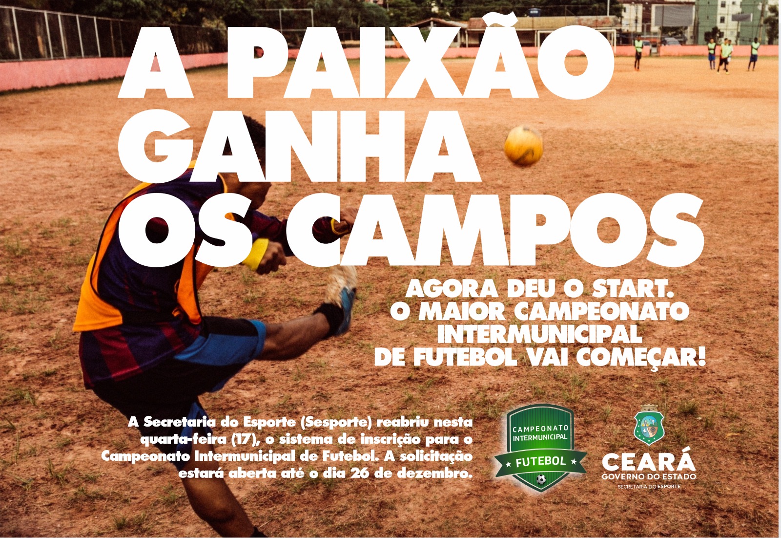 Sesporte reabre solicitação de login e senha para o Campeonato Intermunicipal de Futebol