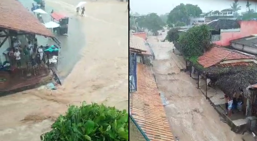 Chuvas causam alagamentos e transtornos em Jijoca de Jericoacoara, no Ceará