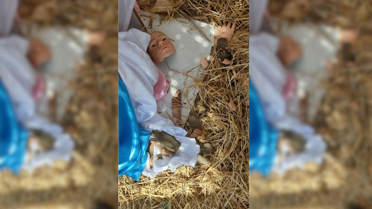 Imagem de Nossa Senhora é vandalizada em presépio de Canindé, no Ceará