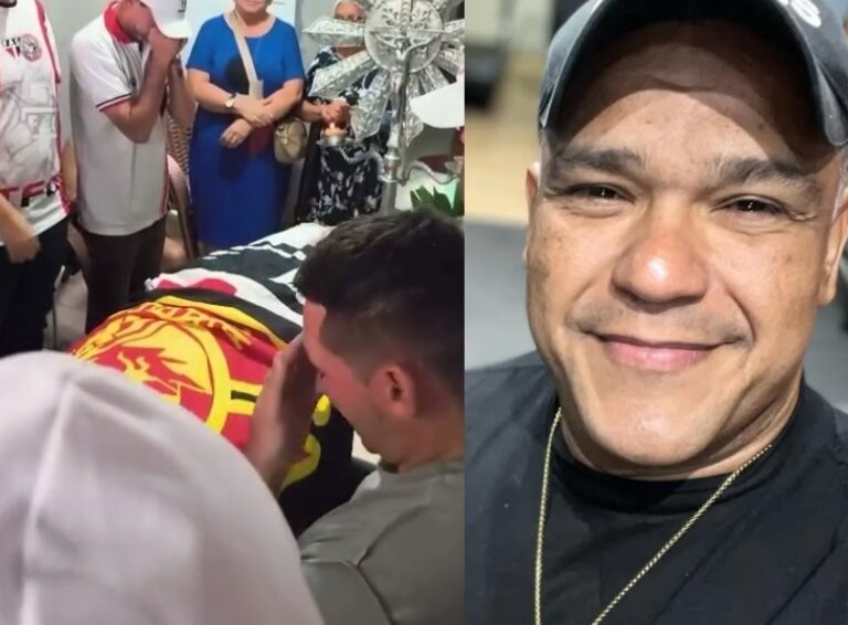 Amigos e colegas de torcida se despedem em funeral de bombeiro civil morto em Fortaleza
