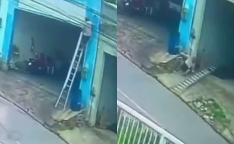 Homem cai de escada e fica ferido após carro arrastar fiação no interior do Ceará