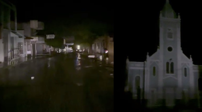 Apagões deixam ruas e casas no escuro em Reriutaba, no interior do Ceará