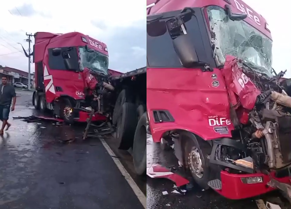 Acidente envolvendo dois caminhões é registrado em São Gonçalo do Amarante, no Ceará