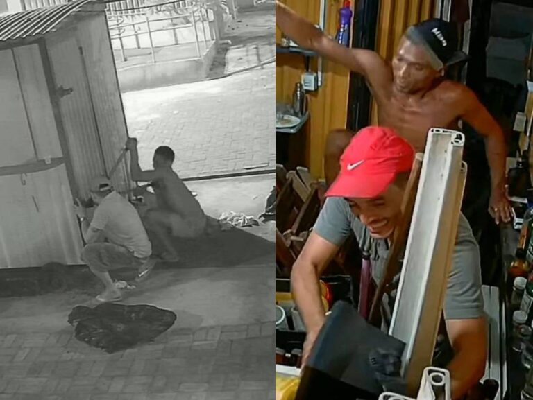 Três homens são presos por furto a comércio em Fortaleza; câmeras de segurança registraram crime