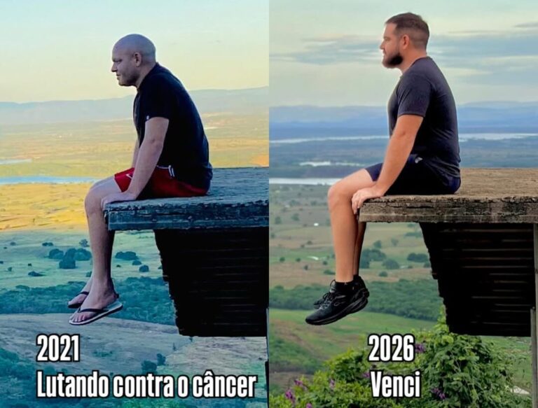 Foto de padre cearense antes e após remissão do câncer viraliza nas redes sociais e emociona internautas