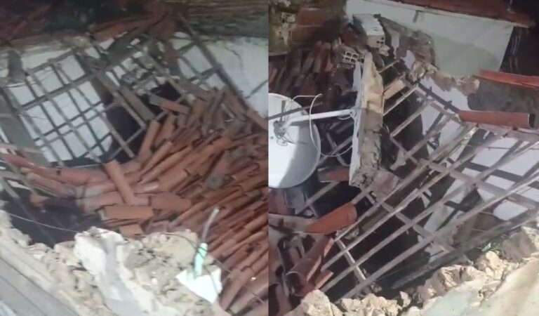 Após chuvas, casa desaba e idoso fica desabrigado em Fortaleza