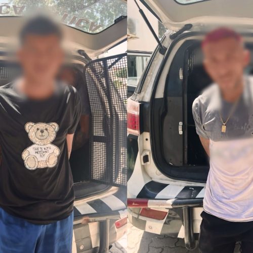 Homem e adolescente são capturados após assalto a ônibus em Fortaleza; faca foi apreendida