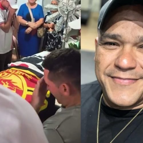 Amigos e colegas de torcida se despedem em funeral de bombeiro civil morto em Fortaleza