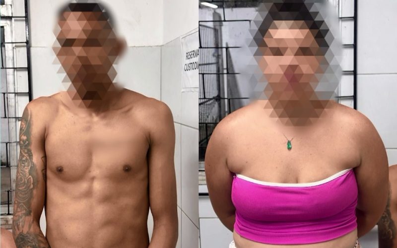 Casal que traficava drogas em casa na frente de crianças é preso pela PM em Fortaleza