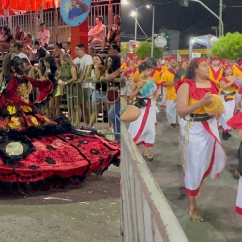 Maracatus desfilam no primeiro dia do Carnaval de Fortaleza na Avenida Domingos Olímpio