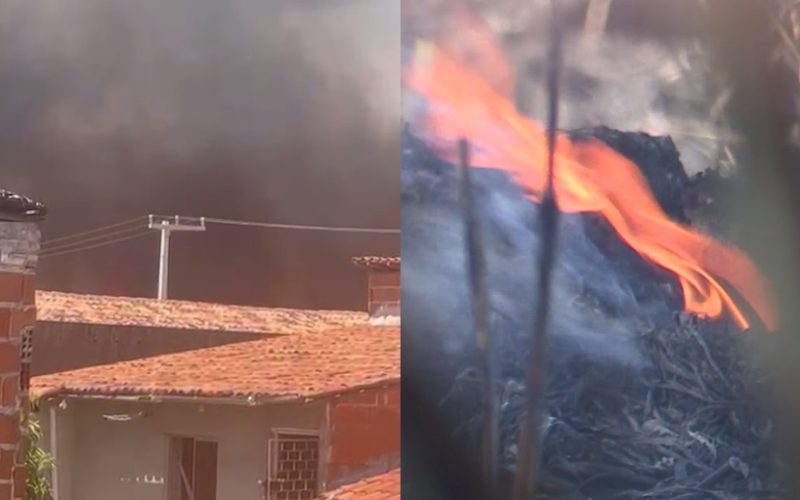 Incêndio é registrado em terreno de aeródromo em Fortaleza