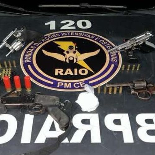 Criminosos são baleados e armas e drogas são apreendidas após confronto com a PM no Ceará