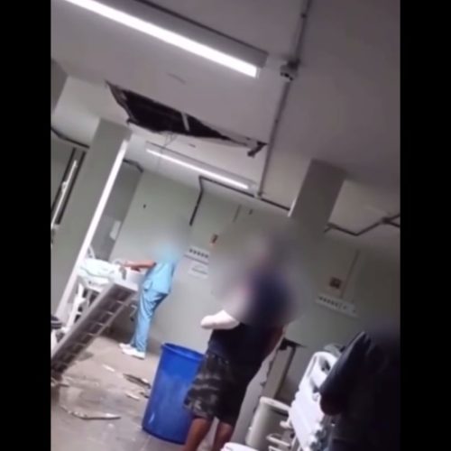 Parte do teto do Frotinha de Messejana desaba em Fortaleza