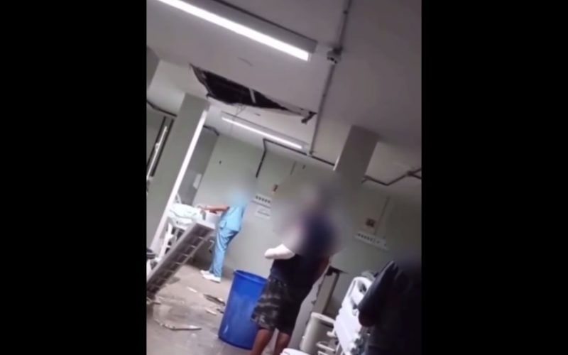 Parte do teto do Frotinha de Messejana desaba em Fortaleza