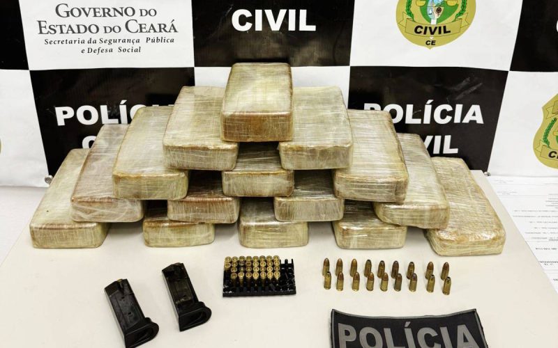 Casal é preso no Ceará após ser flagrado com filha de seis anos em carro com drogas e armas