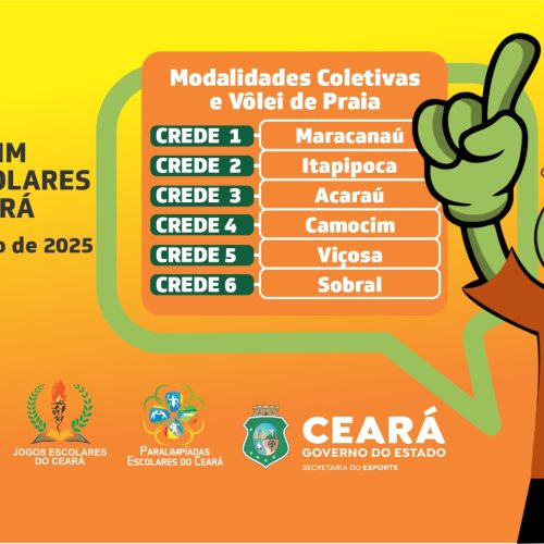Sesporte realiza a última rodada da etapa Credes dos Jogos Escolares no Ceará, nos dias 17 e 18 de maio