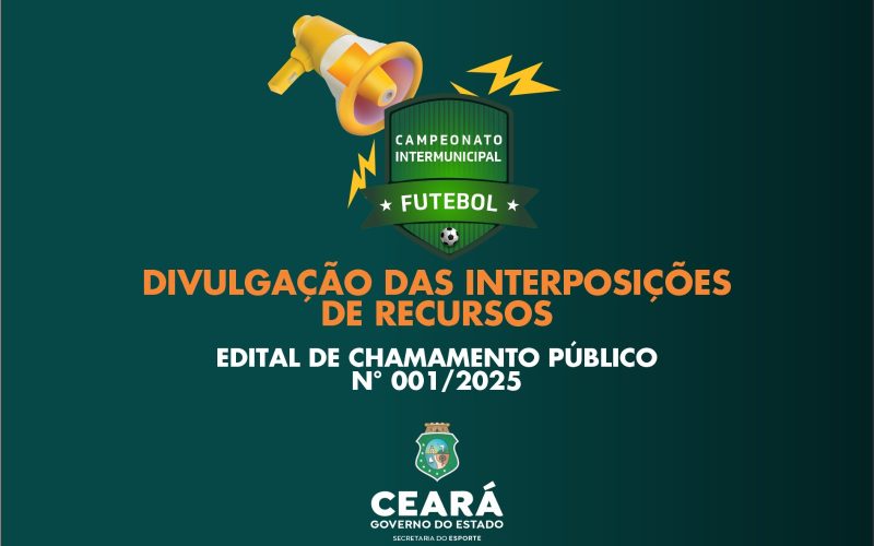 Sesporte divulga resultado das interposições de recursos do Edital de Chamamento Público Nº 001/2025
