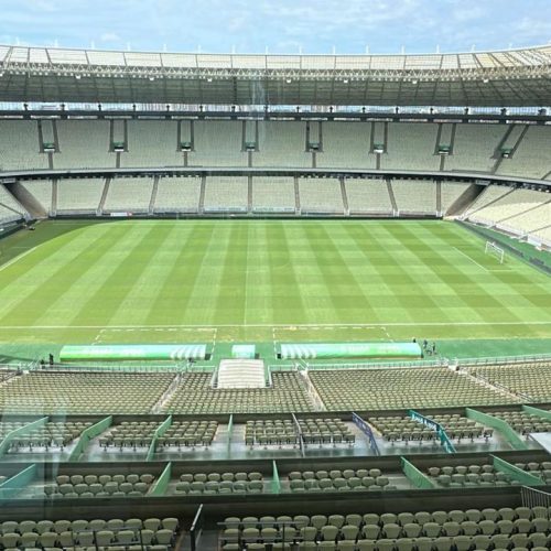 Arena Castelão segue com cronograma de revitalização do gramado no intervalo para o Super Mundial de Clubes da FIFA
