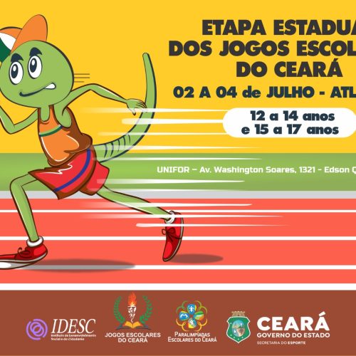 Jogos Escolares do Ceará reúnem mais de 500 alunos-atletas na modalidade de atletismo, entre os dias 02 a 04 de julho