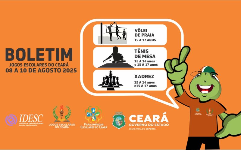 Jogos Escolares do Ceará realiza competição de Vôlei de Praia, Tênis de Mesa e Xadrez, no CFO