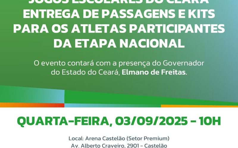 Governo do Ceará entrega passagens aéreas e uniformes às delegações que irão às etapas nacionais dos Jogos Escolares