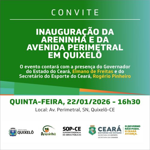 Quixelô: Governo do Ceará entrega nova Av. Perimetral e uma areninha