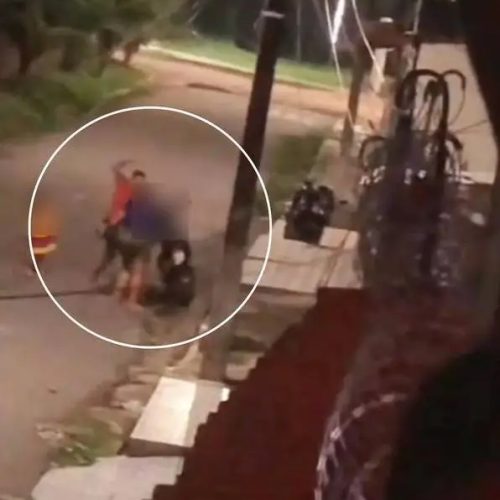 Mulher é agredida por homem na frente de criança no meio da rua em Maracanaú (CE)