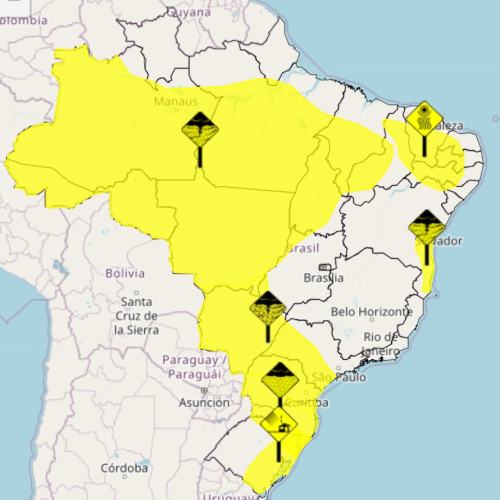 Após dias de calor intenso, semana começa com alerta de tempestade em boa parte do país