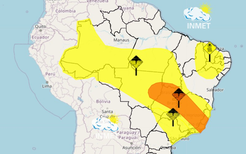 Mais de 15 estados começam a semana com alerta para chuvas intensas; veja quais