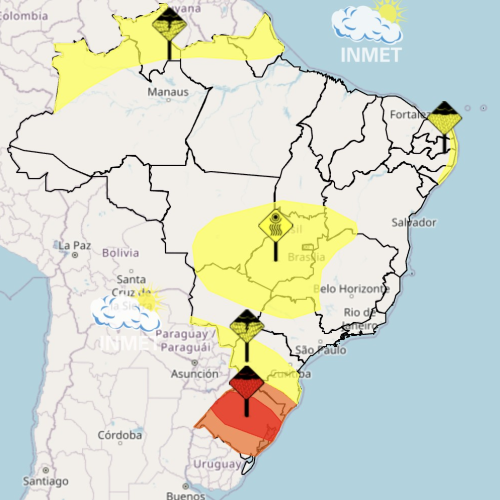 Feriado de Corpus Christi vai ser de temporais no Sul e ar seco no Brasil Central