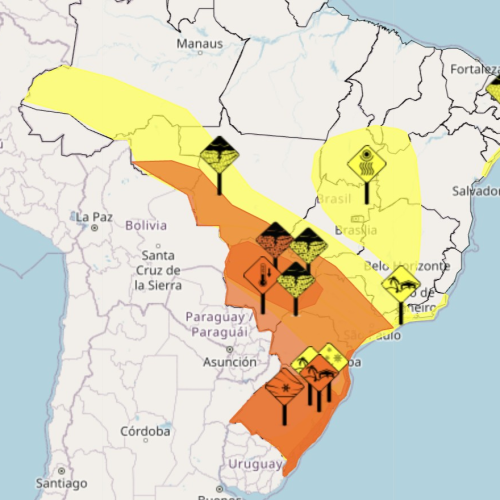 Frente fria traz chuvas, geada e até neve na terça-feira