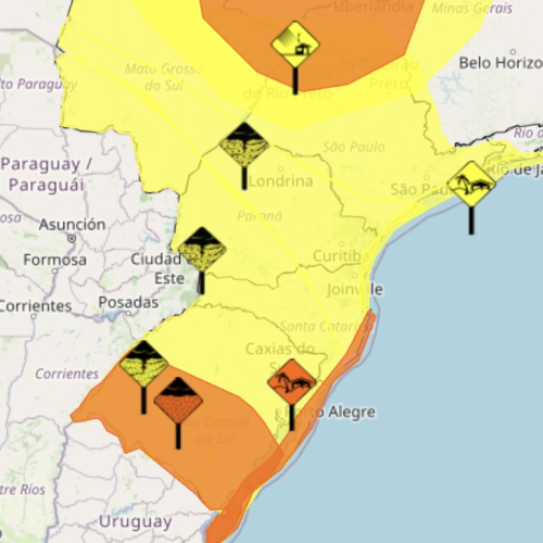Ciclone causa ventanias e temporais no Centro-Sul nesta terça; veja previsão