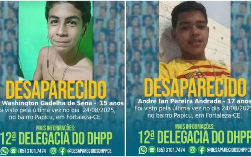 Dois adolescentes desaparecem em Fortaleza; Polícia investiga o caso